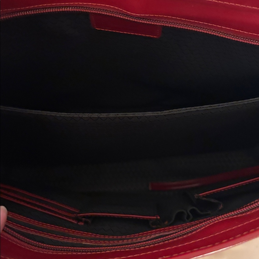 CBK Franklin Covey Deep Red Leather Tote - Picture 13 of 13
